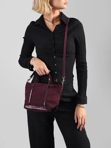 Cross Body Tas Baby Cabas Linnen Vanessa bruno Violet cabas lin 31V40410 ander zicht 1