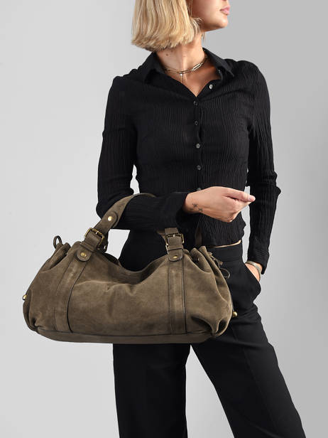 Schoudertas Folk Leder Gerard darel Beige folk DES01407 ander zicht 1