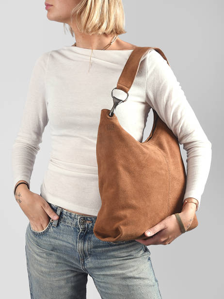 Schoudertas Leather Leder Biba Bruin leather JAP2L ander zicht 1