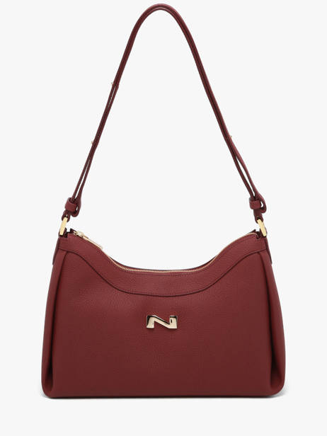 Sac Porté épaule Maia Cuir Nathan baume Rouge nymphea 6