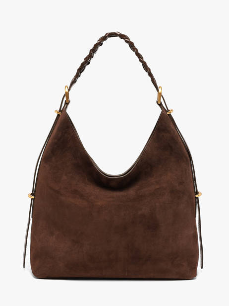 Grand Sac Hobo Jess En Cuir Velours Vanessa bruno Marron jess 29V40917 vue secondaire 4