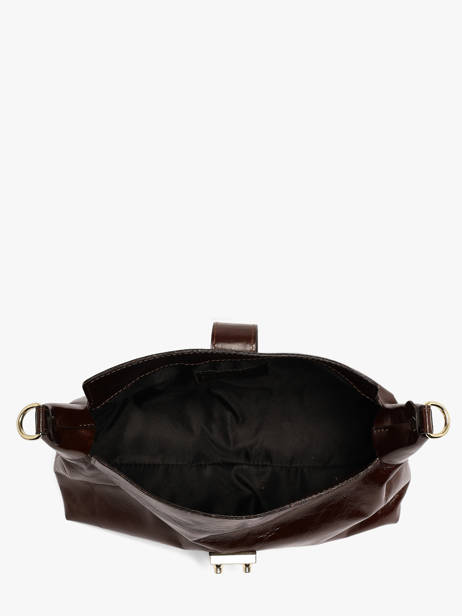 Schoudertas Shiny Sauvage Leder Milano Bruin shiny sauvage SS26064 ander zicht 2