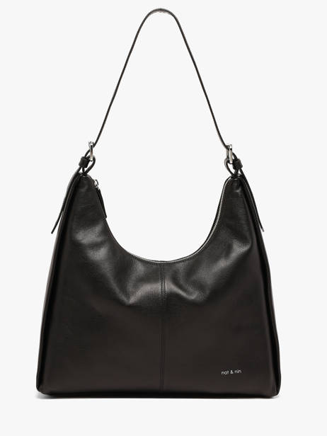 Schoudertas Tina Glad Leder Nat et nin Zwart vintage TINA