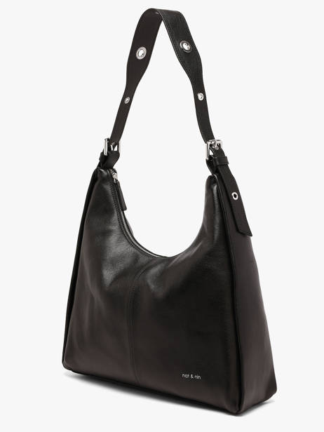 Schoudertas Tina Glad Leder Nat et nin Zwart vintage TINA ander zicht 2