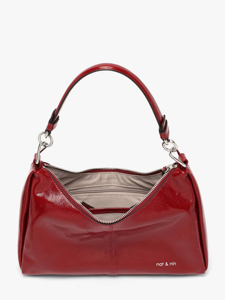 Schoudertas Vintage Leder Nat et nin Rood vintage REJINA ander zicht 2