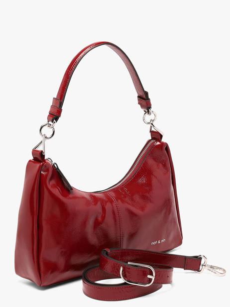 Schoudertas Vintage Leder Nat et nin Rood vintage REJINA ander zicht 1