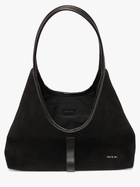 Schoudertas Vintage Leder Nat et nin Zwart vintage ROMEO ander zicht 3
