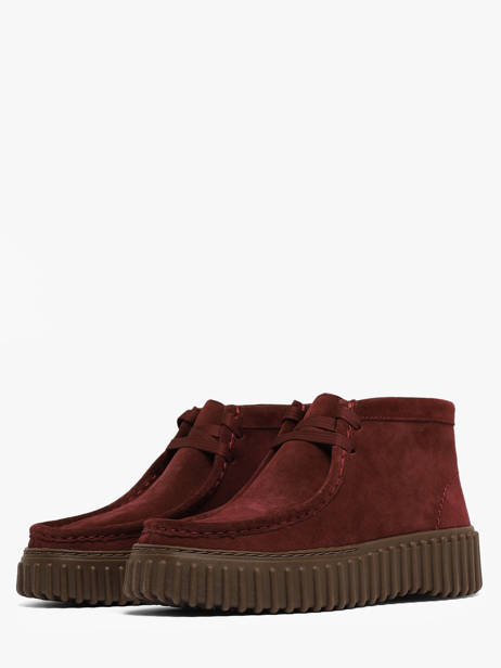 Enkelhoge Derby Veterschoenen Uit Leder Clarks Rood women 26329426 ander zicht 1