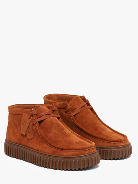 Enkelhoge Derby Veterschoenen Uit Leder Clarks Oranje men 26327243 ander zicht 1