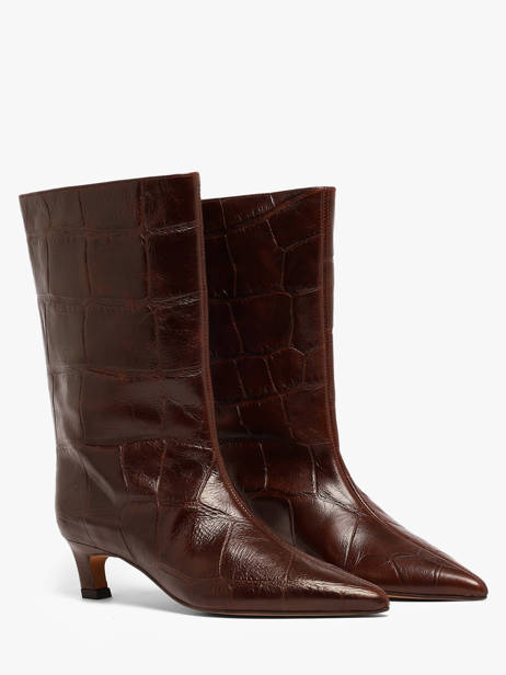 Laarzen Met Naaldhak Uit Leder Angel alarcon Bruin women 480C ander zicht 1