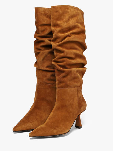 Laarzen Met Naaldhak Uit Leder Angel alarcon Bruin women 458F ander zicht 1