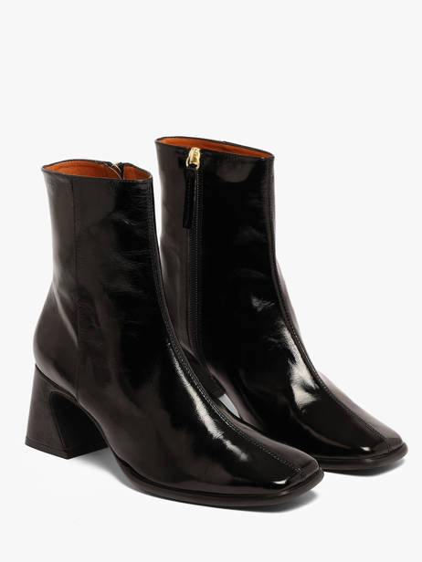 Enkellaarsjes Met Hak Uit Leder Angel alarcon Zwart women 507N ander zicht 1
