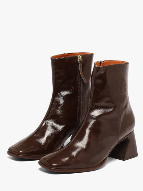Enkellaarsjes Met Hak Uit Leder Angel alarcon Bruin women 507N ander zicht 1