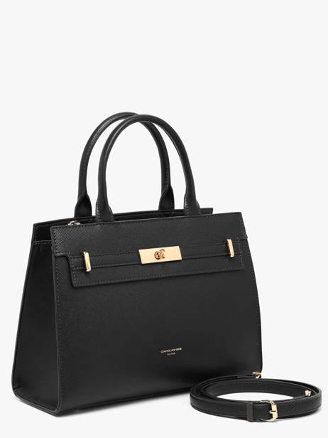 Handtas Saffiano David jones Zwart saffiano CM8609 ander zicht 1