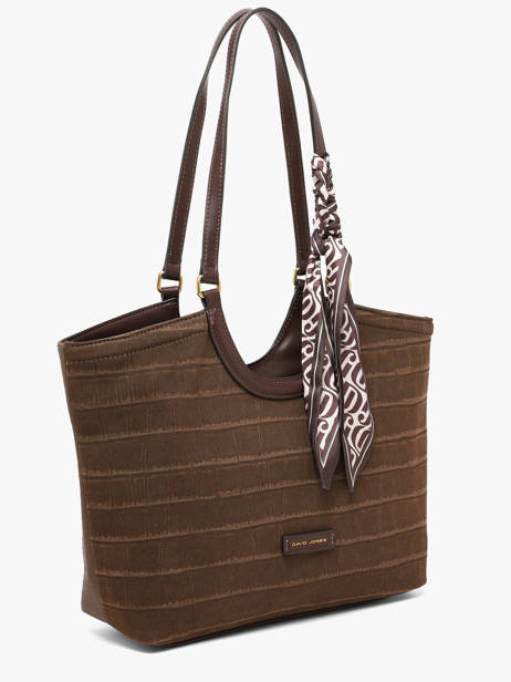 Schoudertas Croco Chic David jones Bruin croco chic CM8681 ander zicht 1
