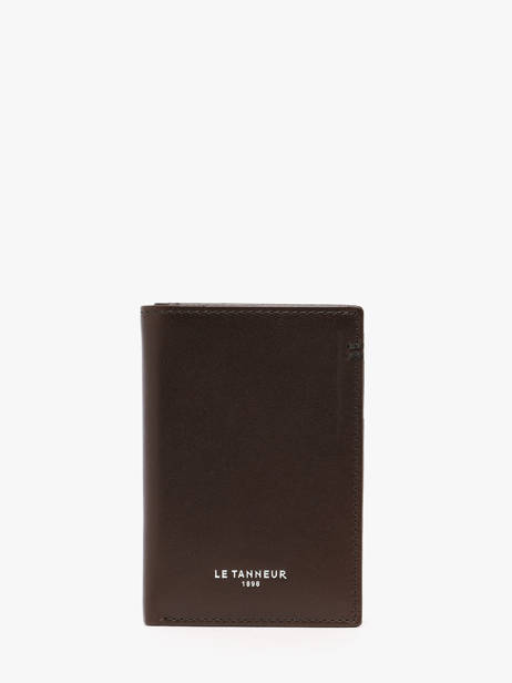 Porte-cartes Cuir Le tanneur Marron lucien huile THHU3510