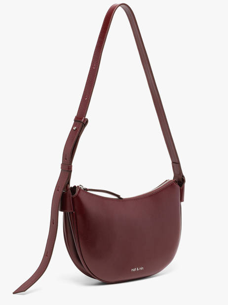 Cross Body Tas Vintage Leder Nat et nin Rood vintage LUNE ander zicht 3