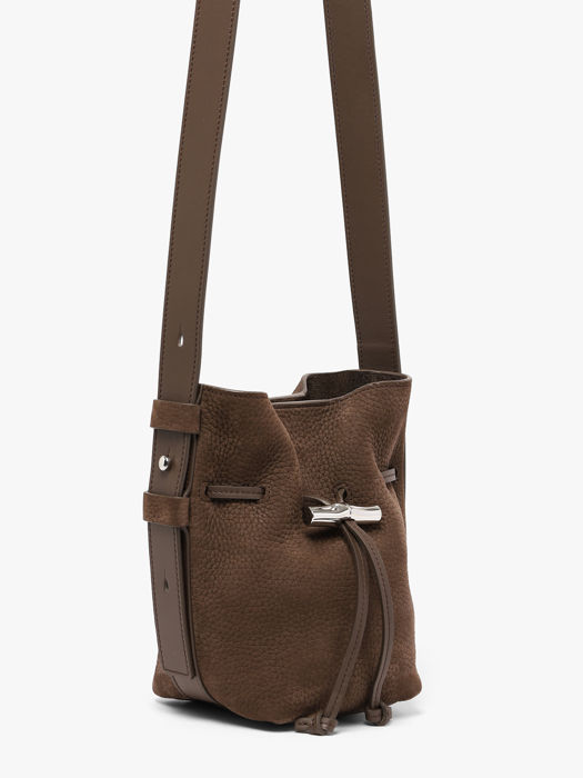 Longchamp Le roseau coulisse nubuck Handtas Bruin