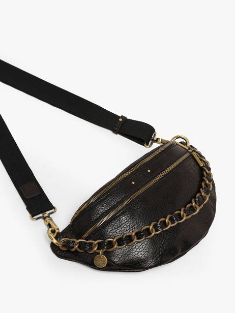 Sac Banane Cuir Mila louise Noir vintage 23689E1 vue secondaire 1
