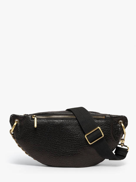 Sac Banane Cuir Mila louise Noir vintage 23689E1 vue secondaire 3