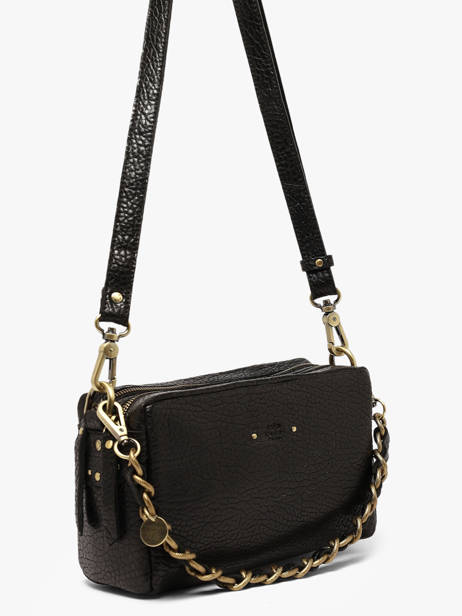 Cross Body Tas Vintage Leder Mila louise Zwart vintage 23673E1 ander zicht 2