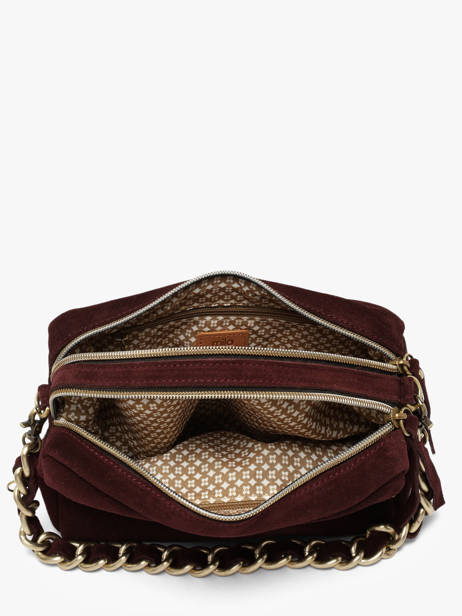 Cross Body Tas Vintage Leder Mila louise Rood vintage 23673V ander zicht 2