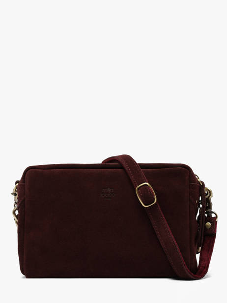 Cross Body Tas Vintage Leder Mila louise Rood vintage 23673V ander zicht 3
