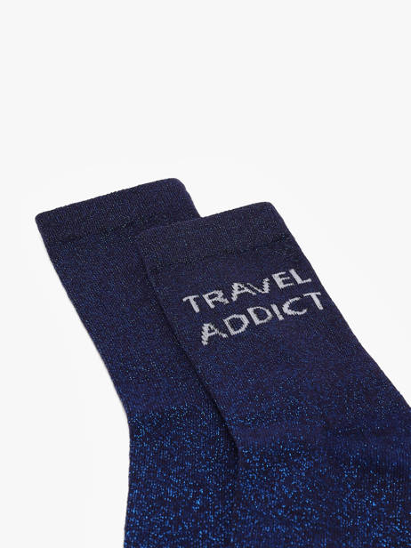 Chaussettes Femme Têtue Long Glitter Pieces Bleu socks women 17162499 vue secondaire 1