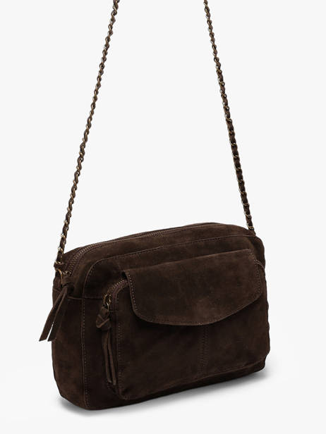 Cross Body Tas Naina Leder Pieces Bruin naina 17111600 ander zicht 1