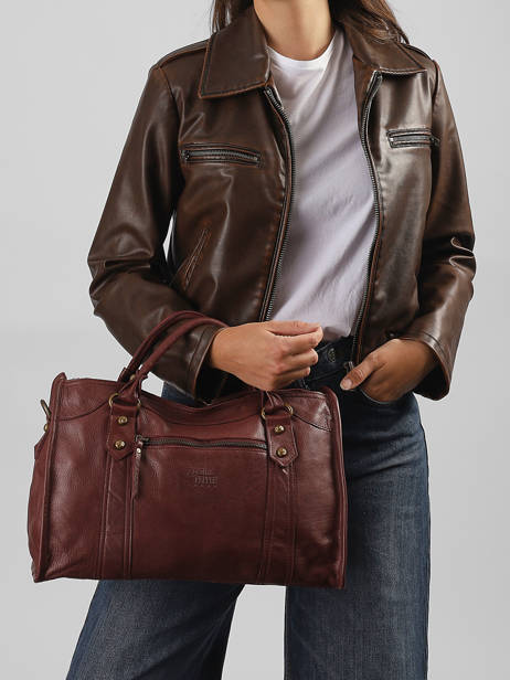 Handtas Cow Leder Basilic pepper Rood cow BCOW22 ander zicht 1