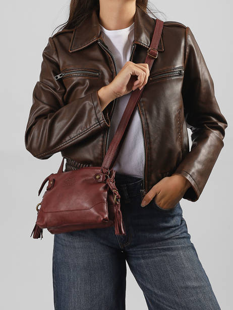 Cross Body Tas Cow Leder Basilic pepper Rood cow BCOW82 ander zicht 1