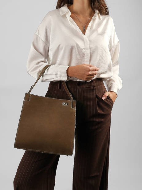 Handtas Elisabeth Nubuck Leder Nathan baume Bruin dynasty 4NG ander zicht 1