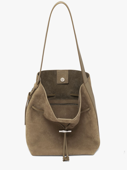 Longchamp Le roseau coulisse nubuck Handtas Bruin
