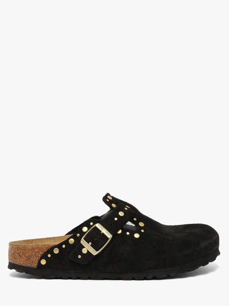 Slippers Uit Leder Birkenstock Zwart women 1030491