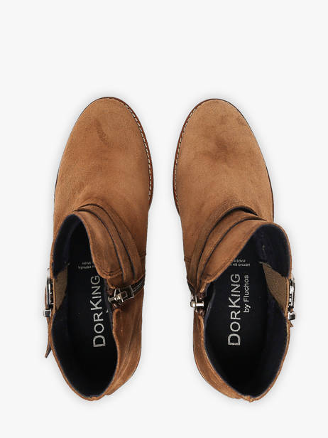 Enkellaarsjes Met Hak Uit Leder Dorking Beige women CA ander zicht 3