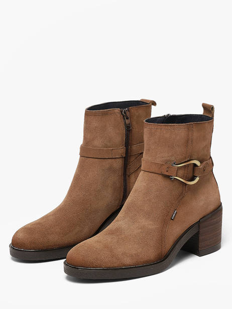 Enkellaarsjes Met Hak Uit Leder Dorking Beige women CA ander zicht 1