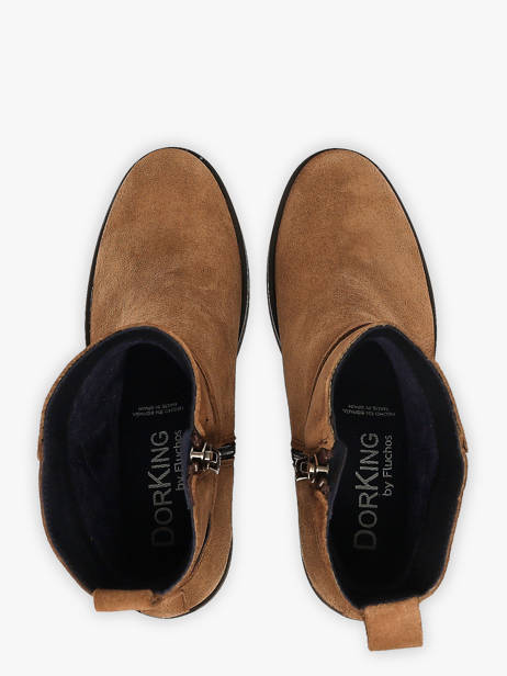 Enkellaarsjes Met Hak Uit Leder Dorking Beige women CA ander zicht 3