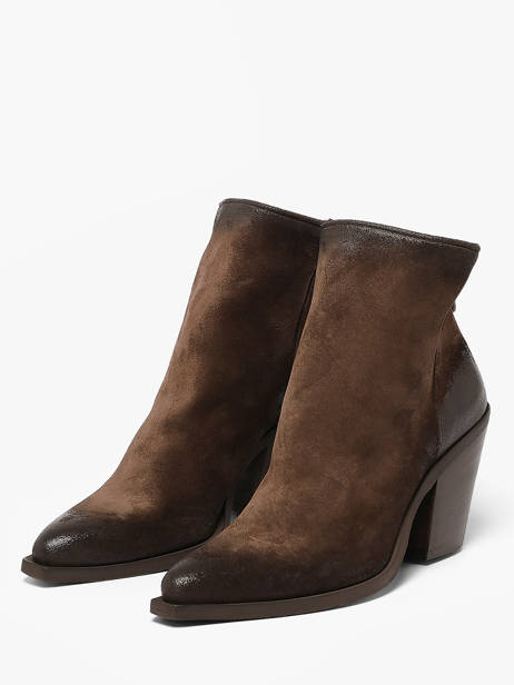 Santiags à Talon En Cuir Metisse Marron women XD2416 vue secondaire 1