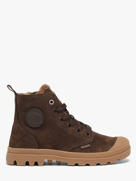 Bottines Neige Et Froid En Cuir Palladium Marron women 94979249