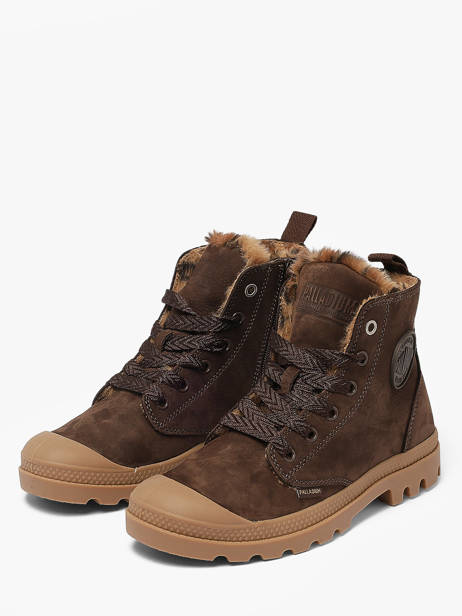 Bottines Neige Et Froid En Cuir Palladium Marron women 94979249 vue secondaire 1