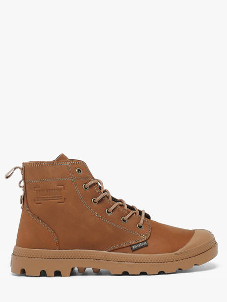 Enkellaarzen Uit Leder Palladium Bruin men 79502257