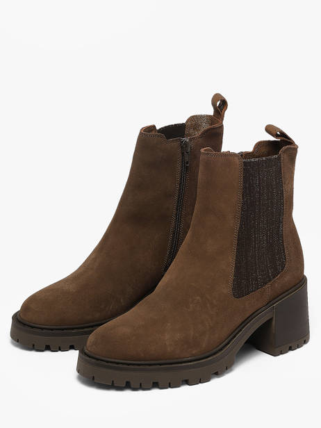 Enkellaarzen Met Hak Uit Leder We do Bruin women CO90098 ander zicht 1