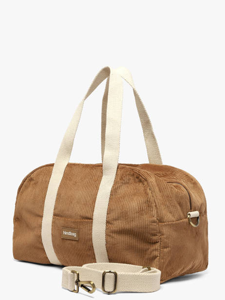 Schoudertas Charlie Ribfluweel Hindbag Bruin velours V ander zicht 1
