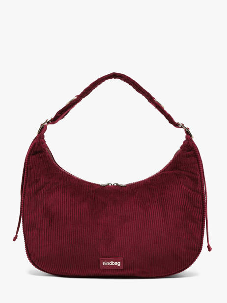 Schoudertas Velours Ribfluweel Hindbag Rood velours V