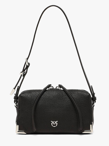 Sac Bandoulière Mini Bauletto Cuir Pinko Noir love bag soft 6967A3CX
