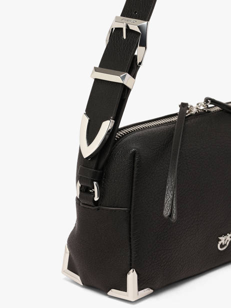 Sac Bandoulière Bauletto Cuir Pinko Noir love bag soft 6761A3CX vue secondaire 3