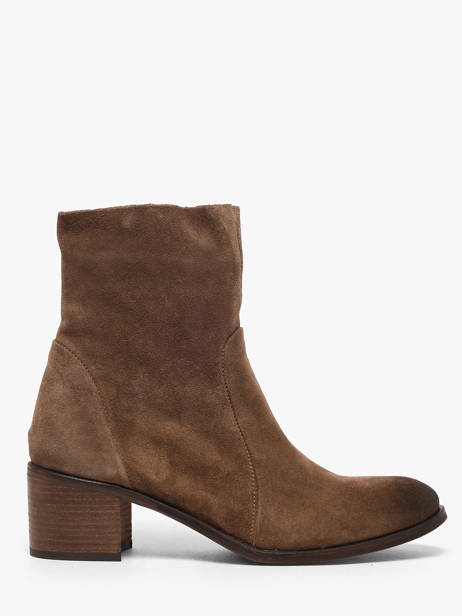 Enkellaarsjes Met Hak Uit Leder Aliwell Bruin women A225016