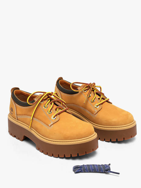 Chaussures Bateau Plateforme En Cuir Timberland Orange women 5UF97541 vue secondaire 1