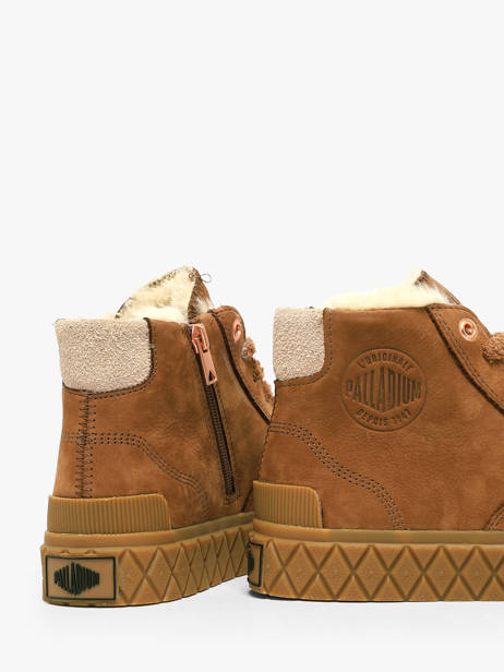 Enkelhoge Sneakers Uit Leder Palladium Bruin women 94951291 ander zicht 2