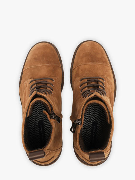 Bottines En Cuir Tommy hilfiger Marron men 5964GVQ vue secondaire 3